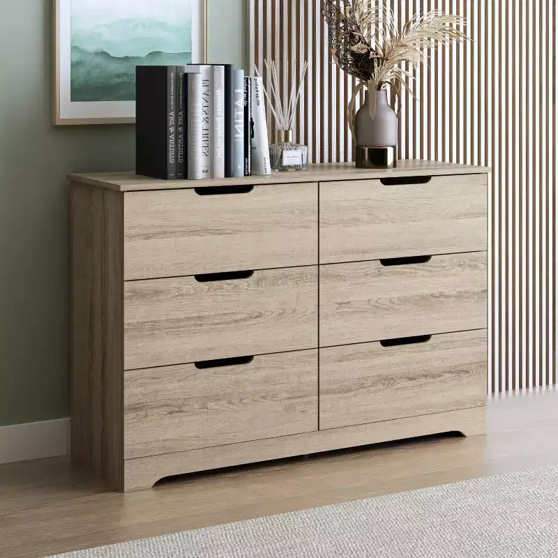 Galano 6 Drawer Dresser with Manufactured Wood Construction 47 W  15.6 D  31.7 H