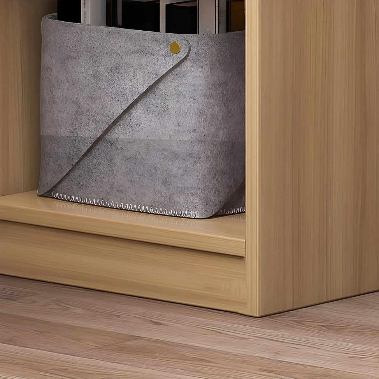 Narrow Tall Brown Wood 6-Shelf Closed Back Bookcase