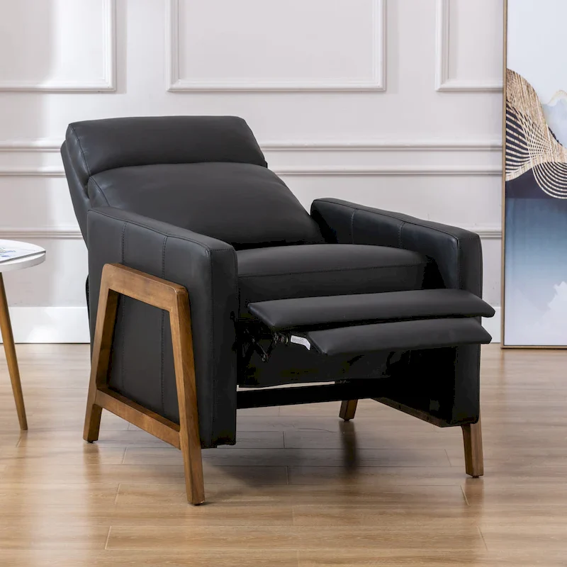 Top Grain Leather Push Back Recliner