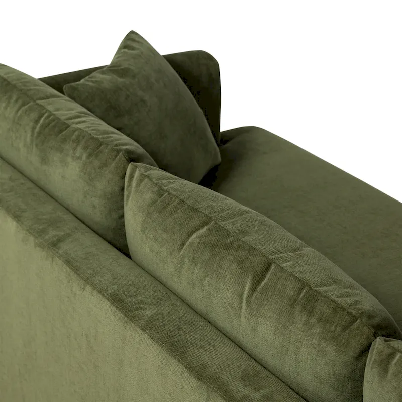 Poly & Bark Lucerne Sectional with Extra-Wide Chaise in Distressed Green Velvet