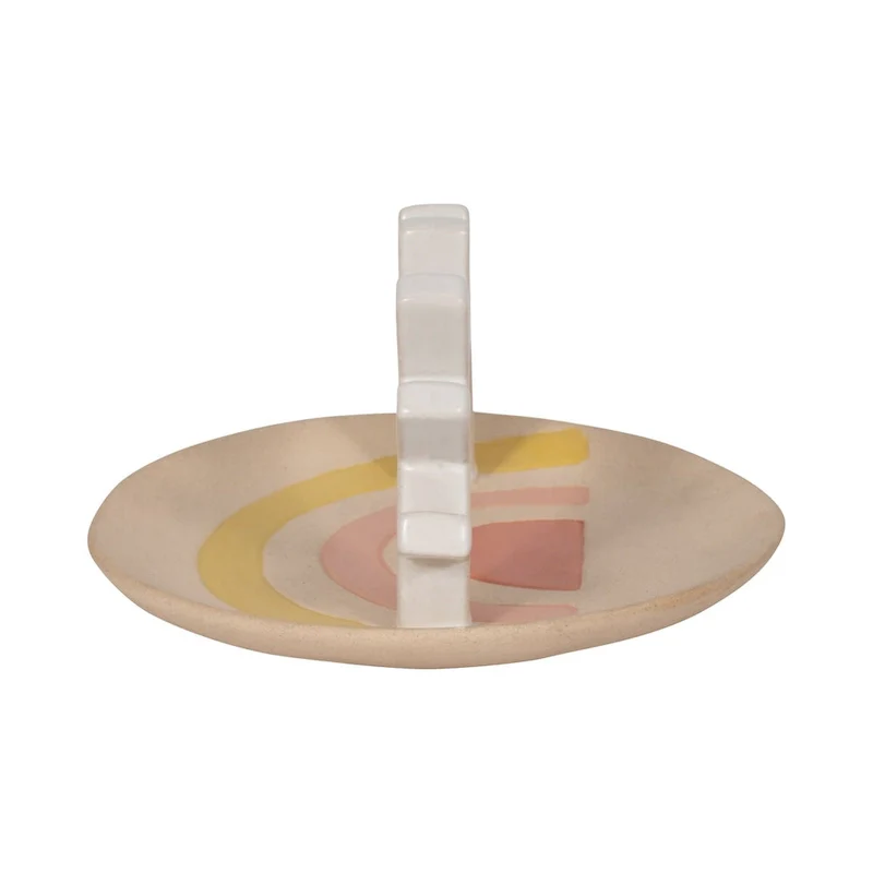 Sagebrook Home Ceramic Multi 6  Sunshine Trinket Tray - 5.5  x 5.5  x 3.5