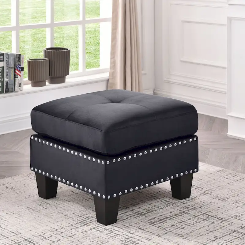 Copper Grove Meharrize Tufted Velvet Ottoman