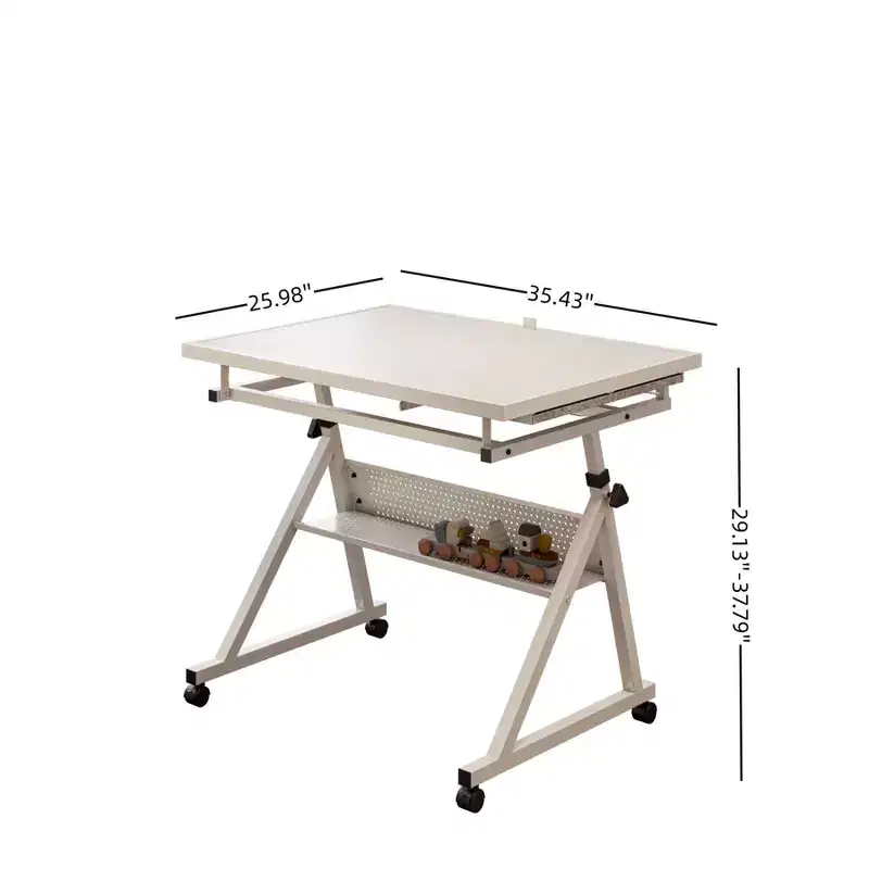 GDFStudio Anchalee Modern Metal and Wooden Jigsaw Puzzle Table Board with 4 Trays