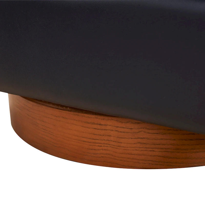 Tito Top Grain Leather Wood Base Swivel Chair by Greyson Living