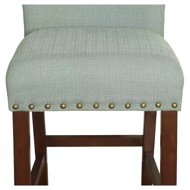 24 Upholstered Counter Height Barstool with Nailheads - HomePop