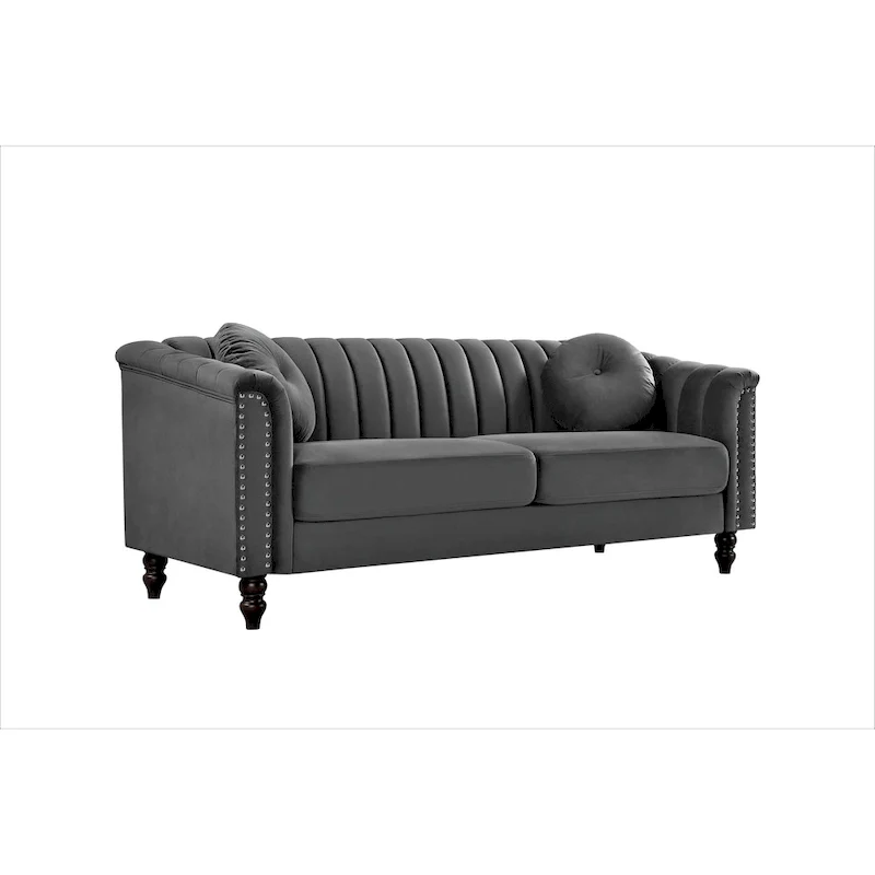 Hills Tufted Back Nailhead 75.2  Sofa