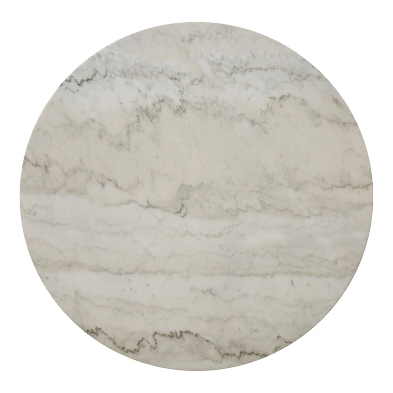 Brec Farmhouse Marble Top 5-Piece Round Dining Table Set with Tufted Chairs by Furniture of America