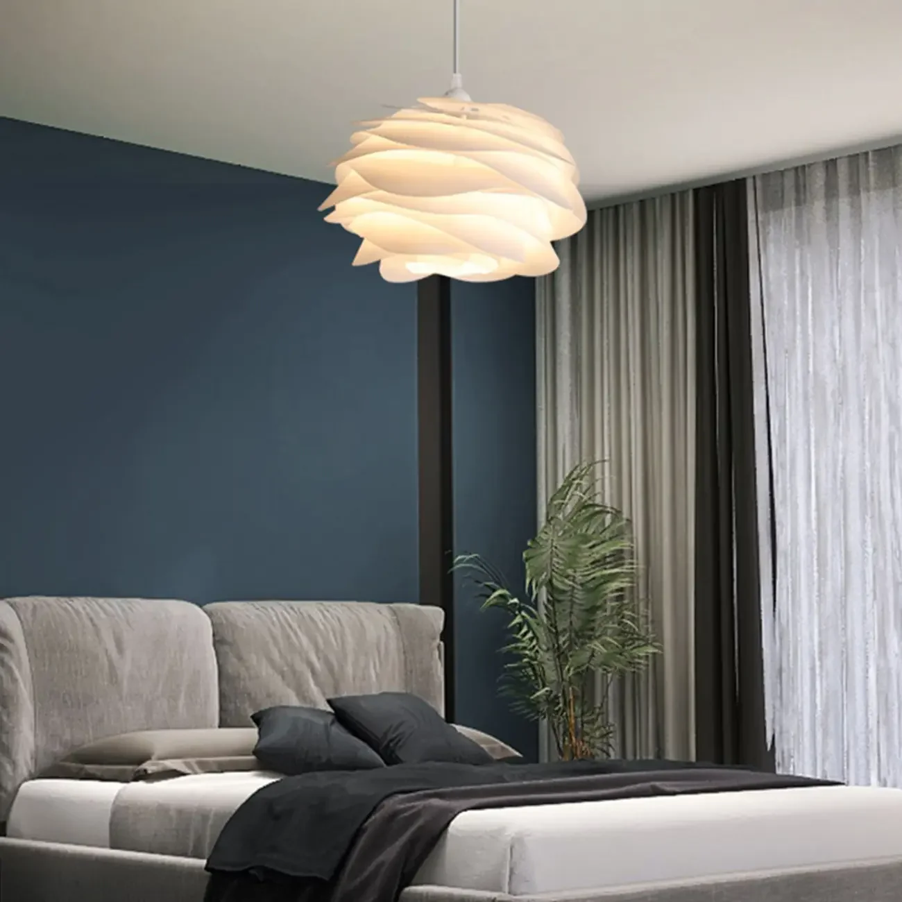 Modern Bedroom LED Pendant light with Adjustable Length