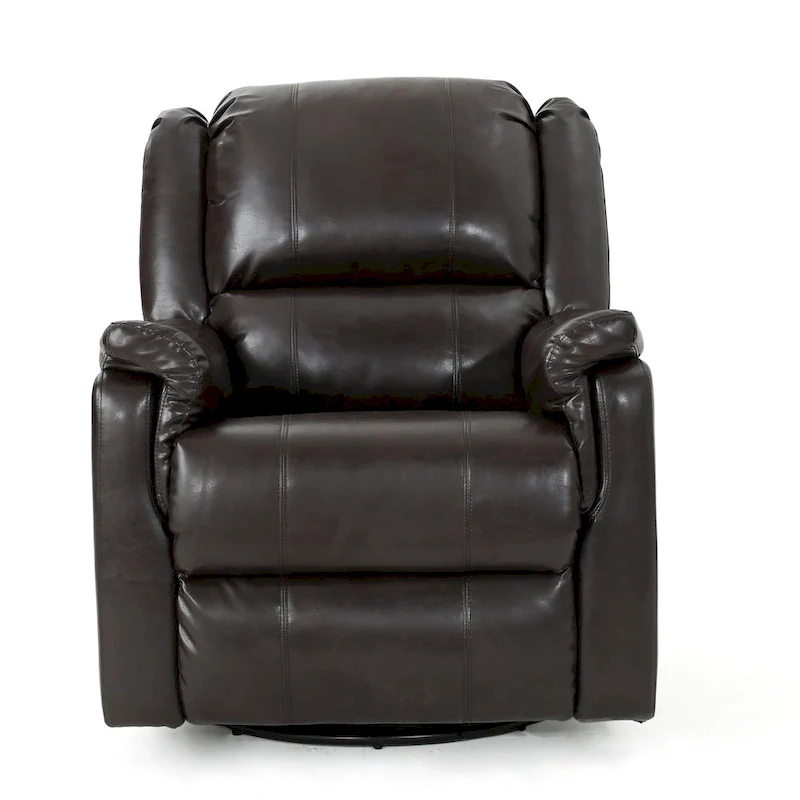 Roomfitters Fabric Glider Recliner with Swivel, Manual Reclining Chair
