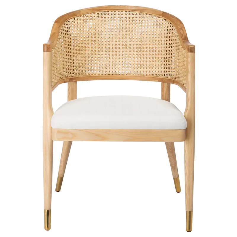 SAFAVIEH Couture Dominica Rattan Dining Chair - 23.4  W x 22.8  L x 33.6  H - 23 W x 23 D x 34 H