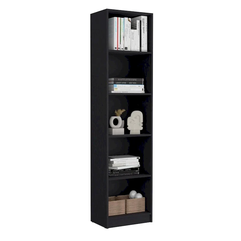 Bookcase, 5-Tier Shelves and Slim Design