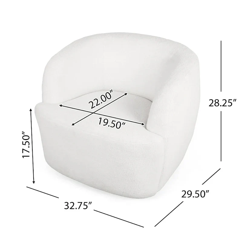 Mokena Textured Boucle Upholstered Swivel Club Chair by Christopher Knight Home