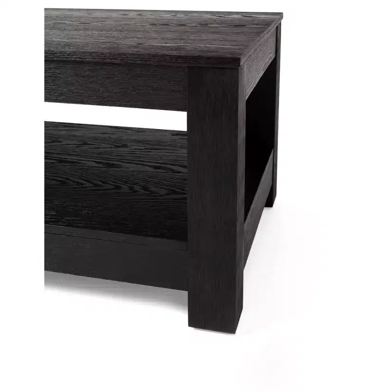 Multicolored Rectangular Wooden Coffee Table with Open Shelf