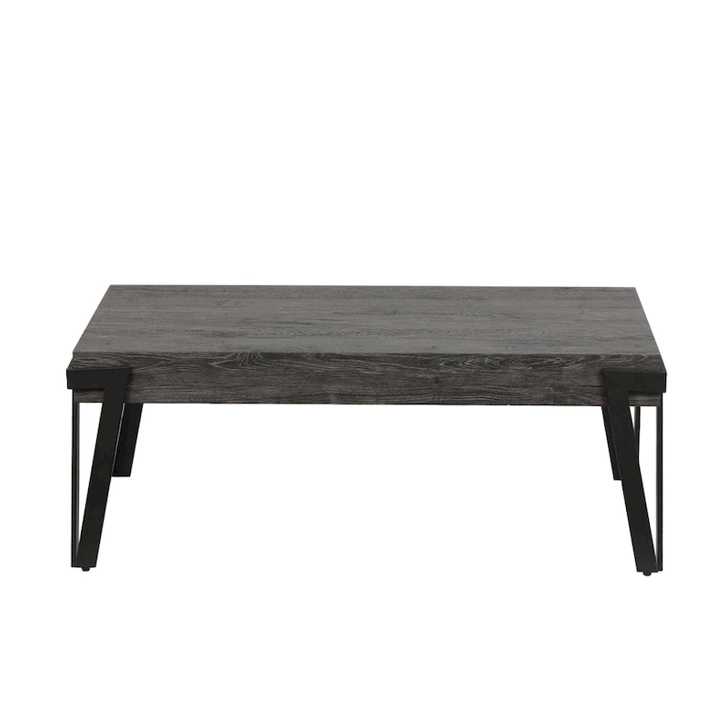 43-inch Industrial Wood and Metal Coffee Table - 17 H x 43.38 W x 24.5 D