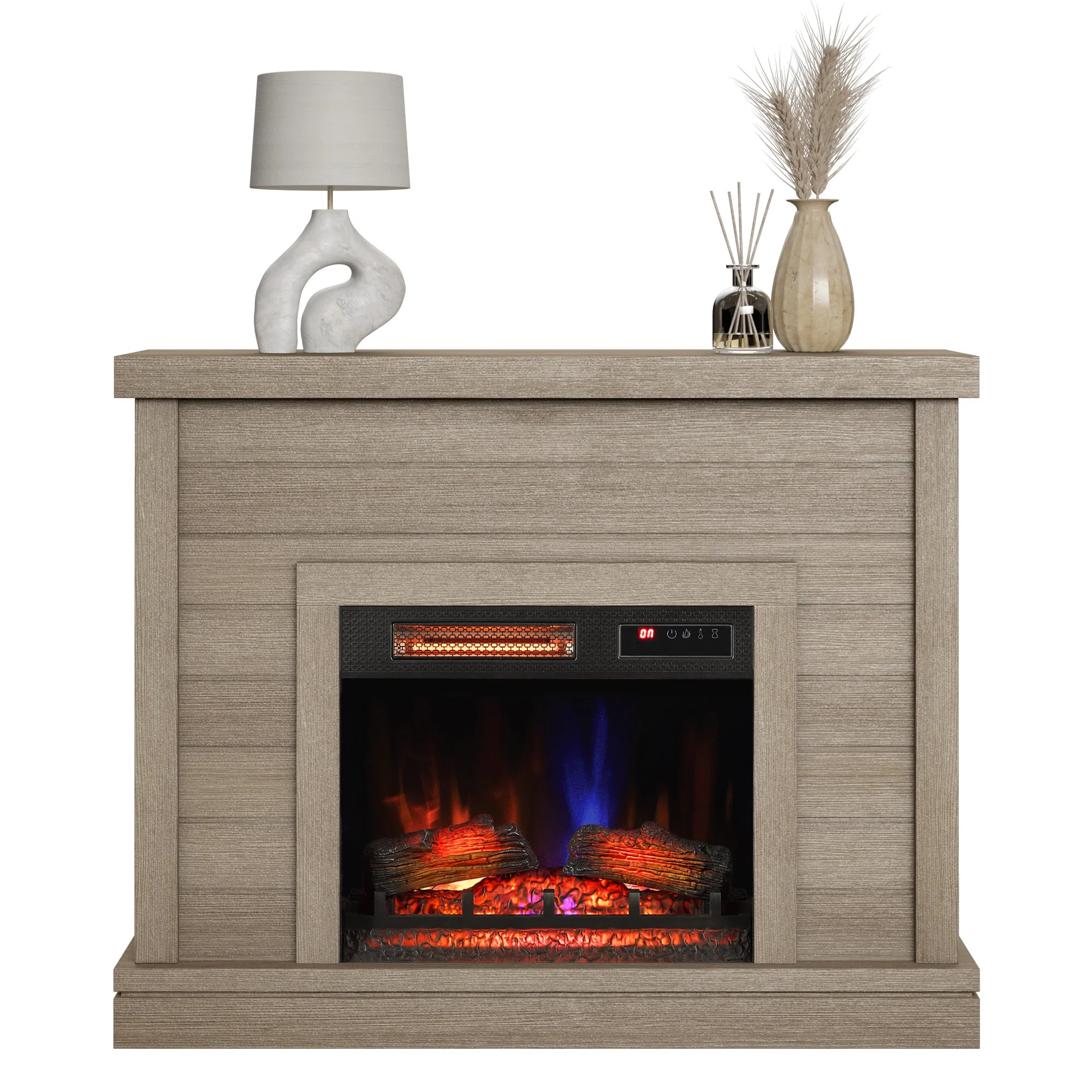 duraflame? Electric Fireplace Shiplap Wall Mantel