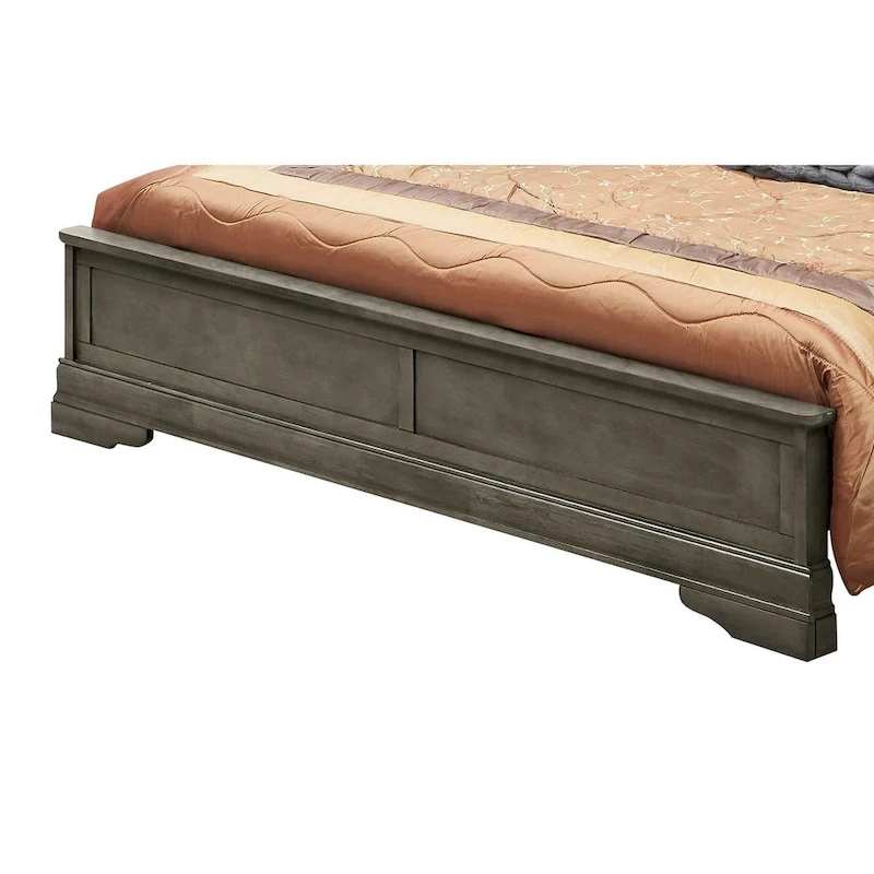 Louis Philippe King Wood Panel Bed