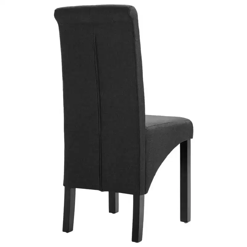 CLIHOME Modern style dining chair, solid wood leg soft cushion fabric kitchen chair(Set of 2)