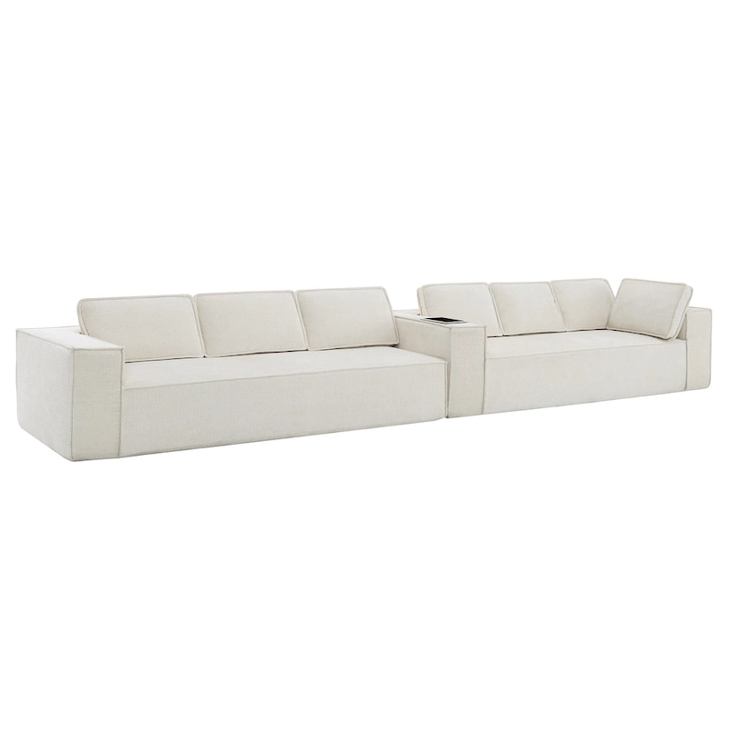 Modern L-Shaped Cloud Sofa Set, Modular Chenille Couch Set