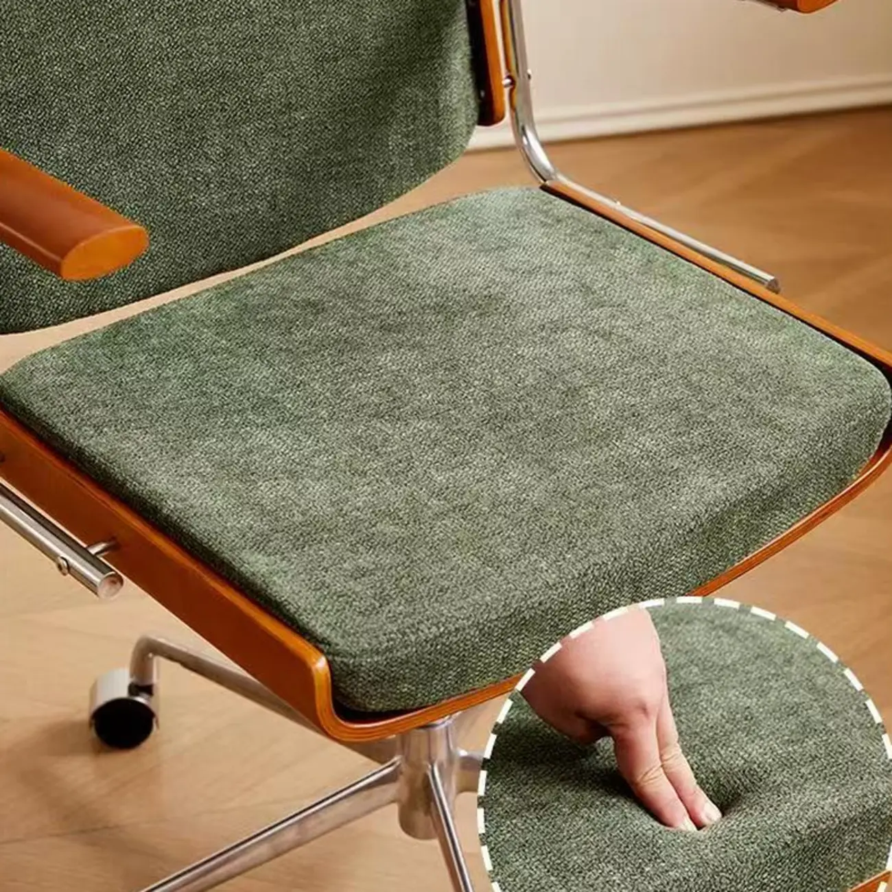 Modern Green Fabric Ergonomic Swivel Office Chair