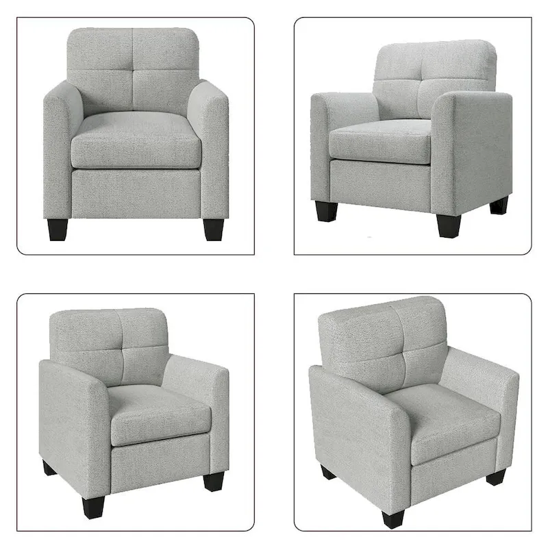 Mid-Century Upholstered Accent Chair Single Sofa with Armrest - 32.5Lx28.9Wx36.2H