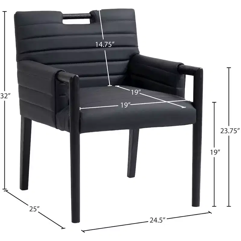 Meridian Furniture,Aimee Vegan Leather Dining Arm Chair