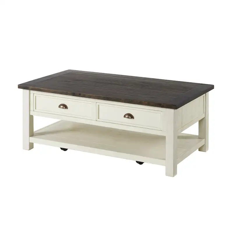 The Gray Barn Downington Solid Wood 2-Drawer Coffee Table