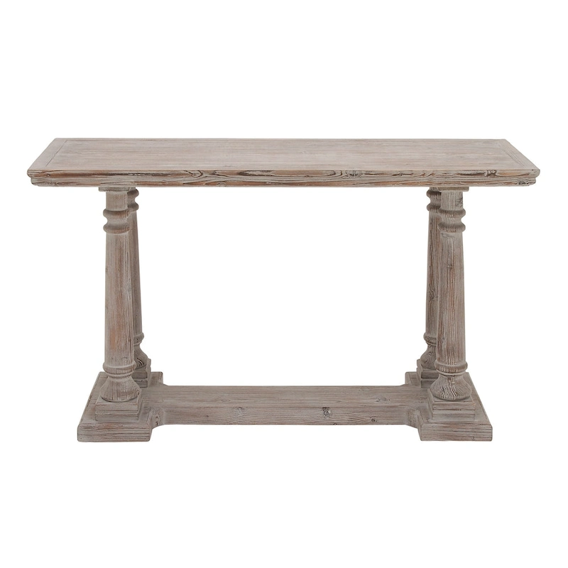 Wooden Console Table with Distressed Accents - Light Brown - Roche River Decor - 18Wx52Lx30H