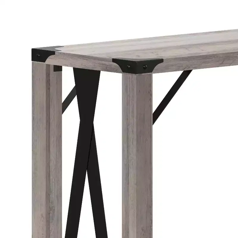 Engineered Wood Modern Farmhouse Entryway Console Table with Metal Accents