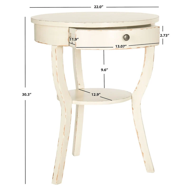 SAFAVIEH Mercedes End Table - 22 x 22 x 30.3 - 22Wx22Dx30H