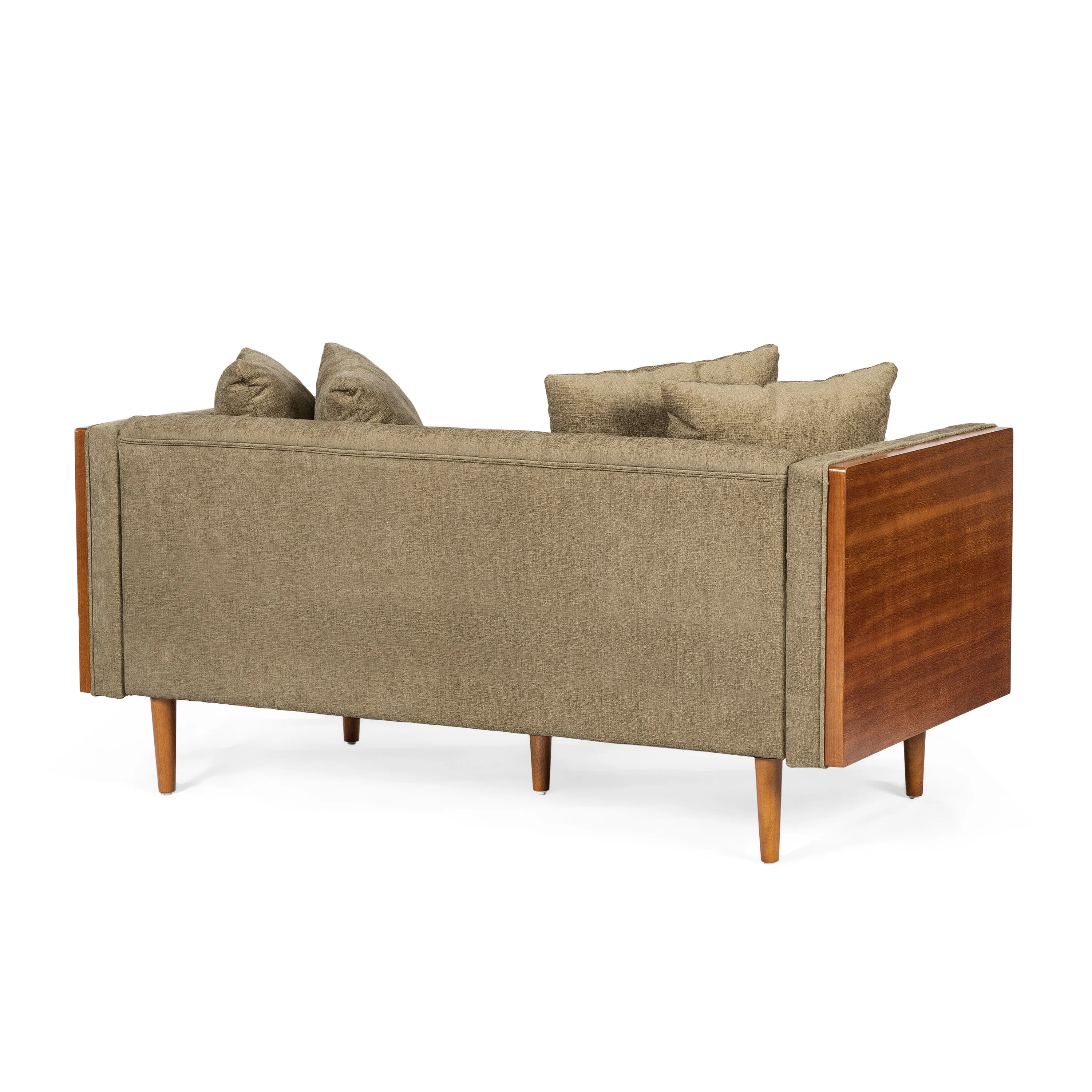 Mid-Century Modern Button-Tufted Loveseat