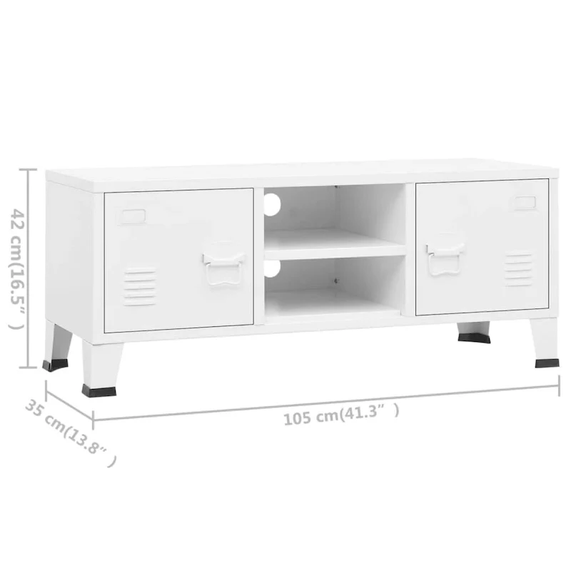 vidaXL TV Stand TV Console Sideboard TV Unit Home Media Unit Cupboard Metal - 41.3 x 13.8 x 16.5