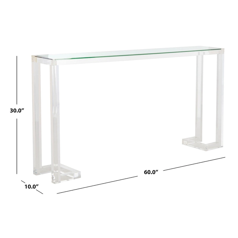 SAFAVIEH Couture Camryn Acrylic Console Table - Clear - 60 W x 10 L x 30 H - 52Wx10Dx30H