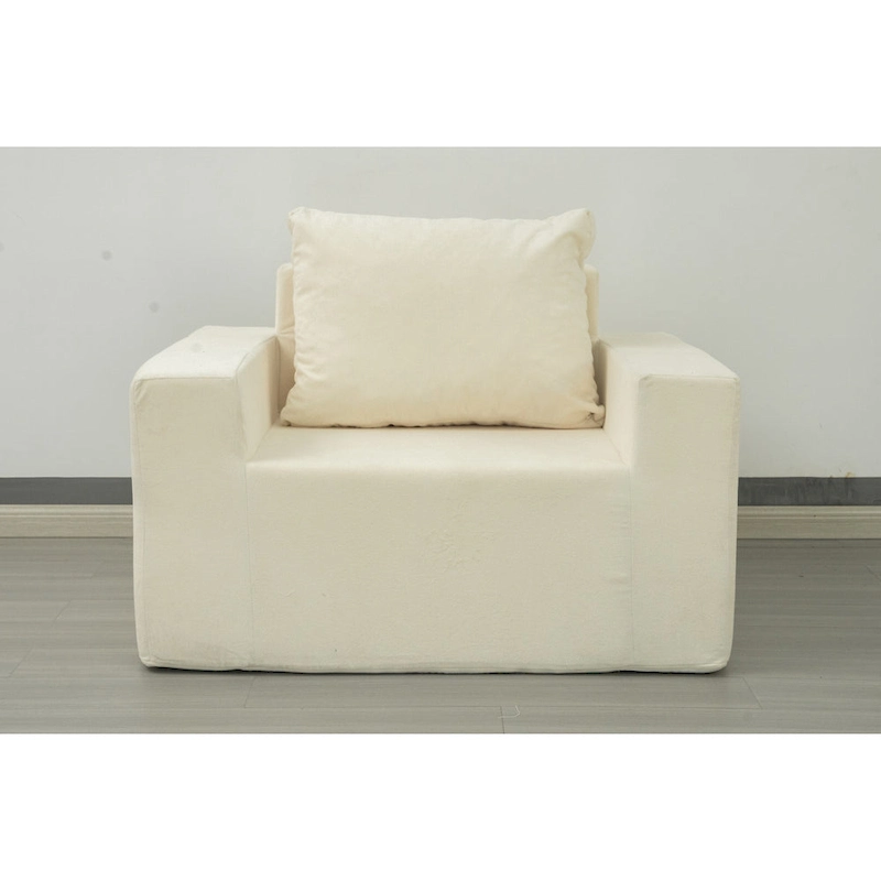 Ameican White Oak Modern 40.2 Accent Chair with Pillow