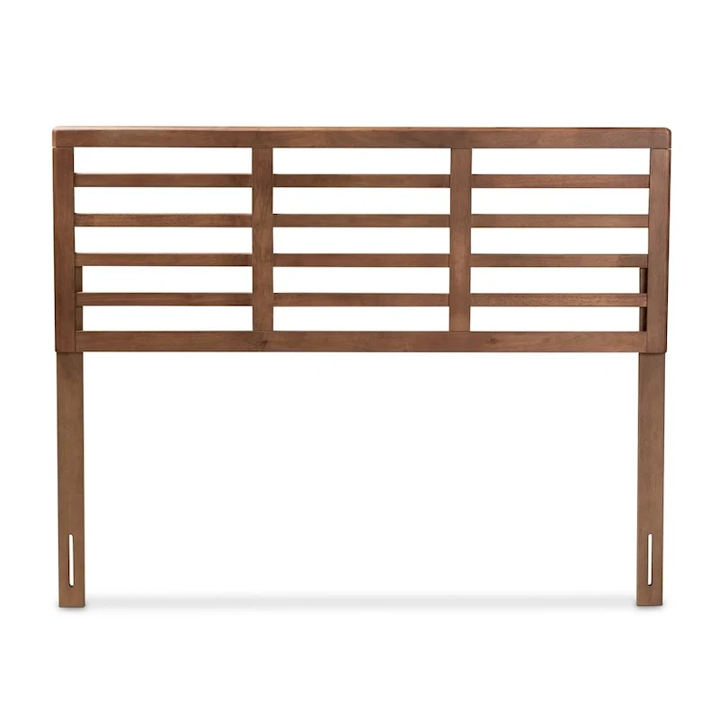 Mid-Century Walnut Wood Open Slat Headboard