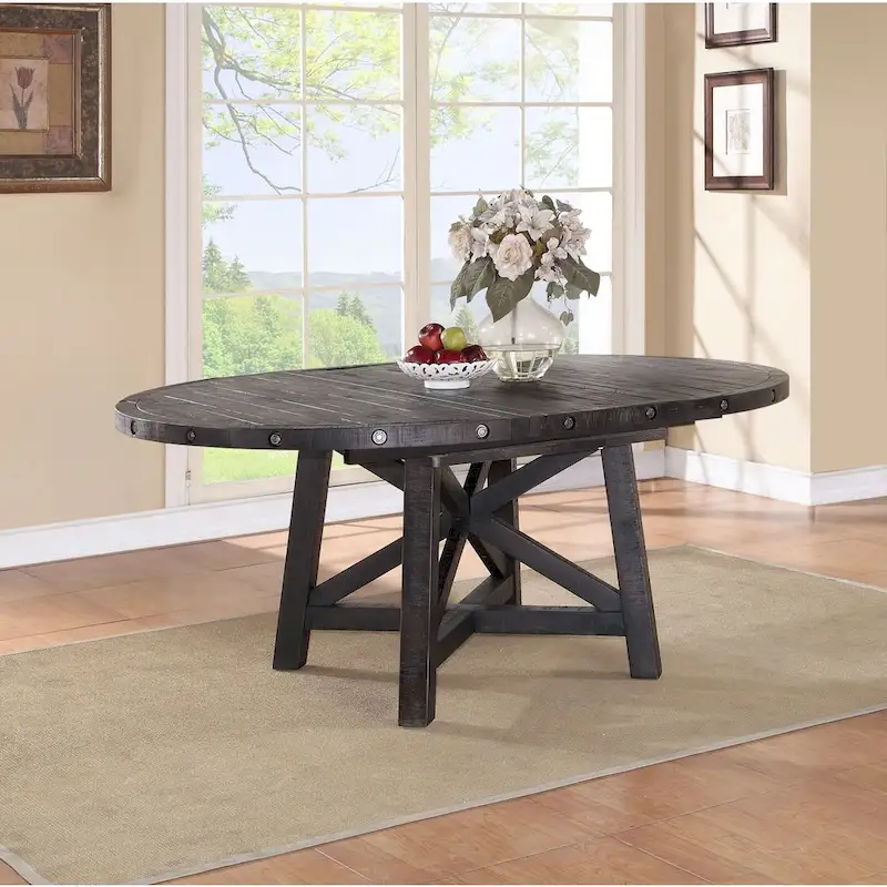 Solid Pine Round Extension Dining Table