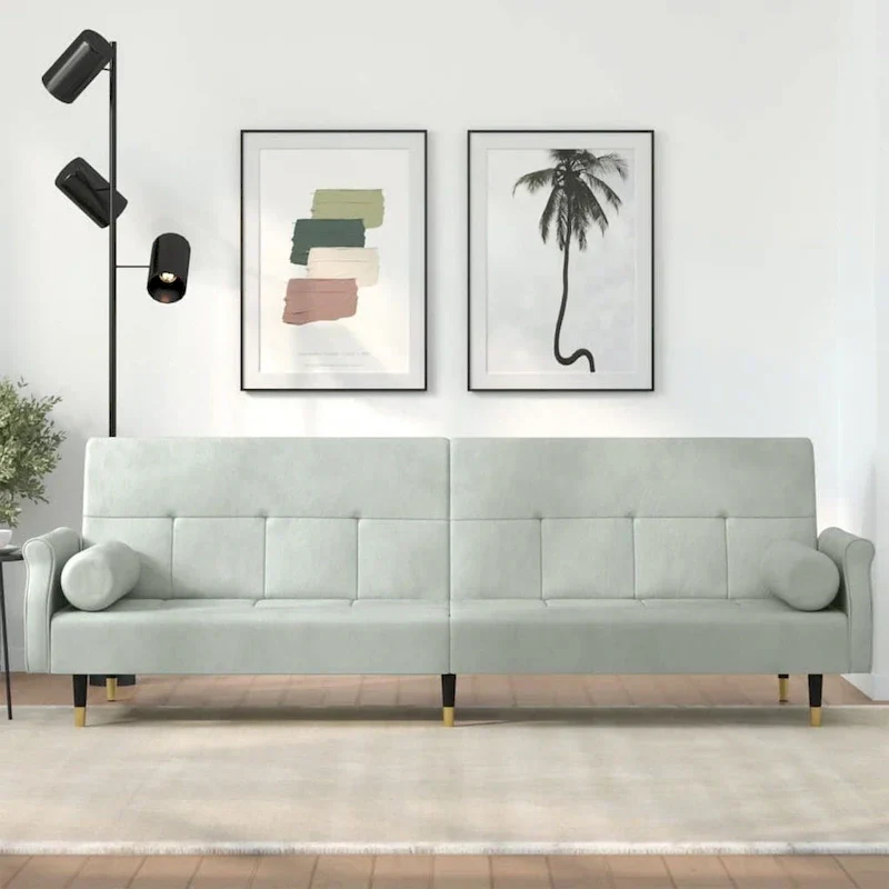 Velvet Sofa Bed Loveseat with Cushions – 85 x 35 x 27.6
