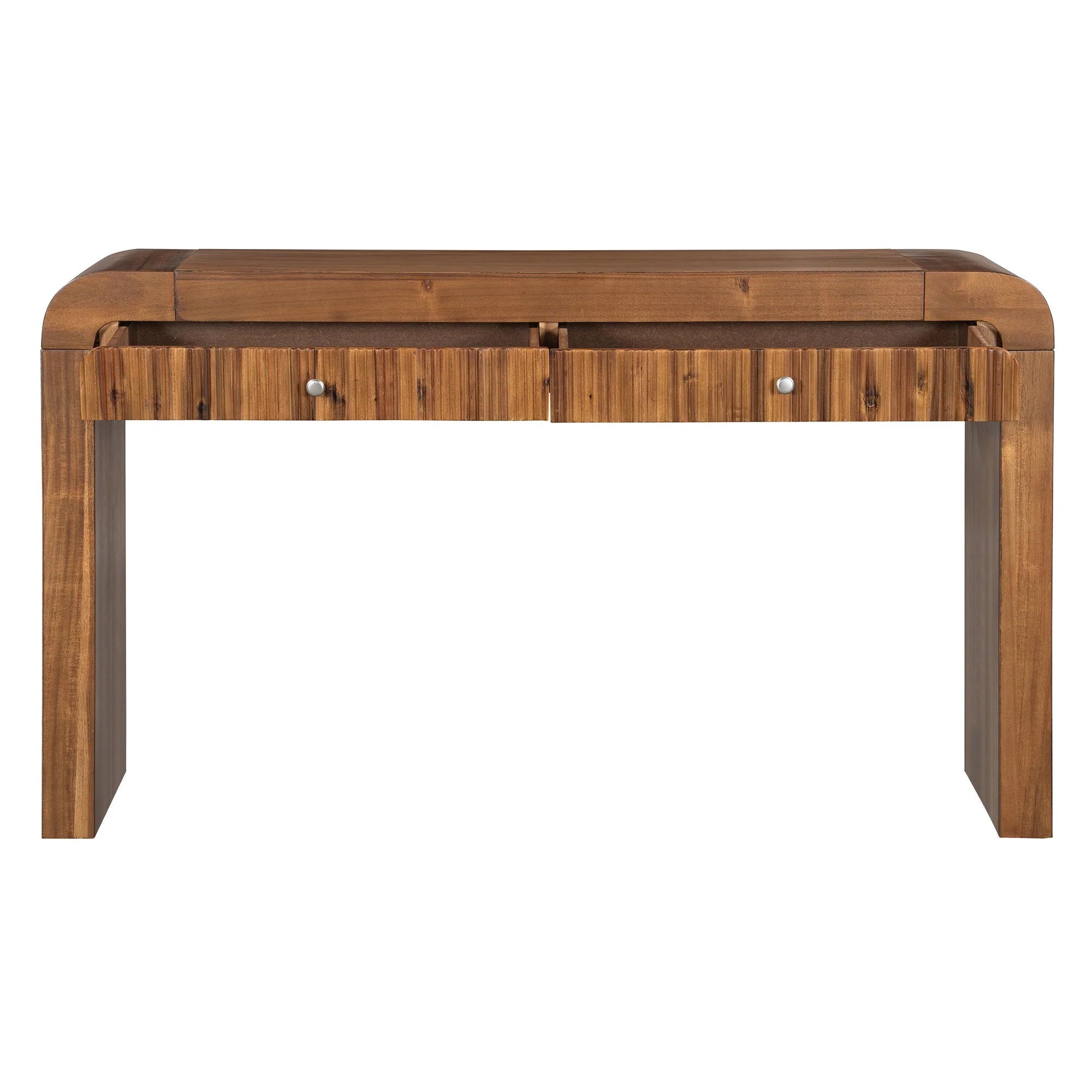Walker Edison | Entryway Fluted Curve Design Console/Desk Table with Drawers