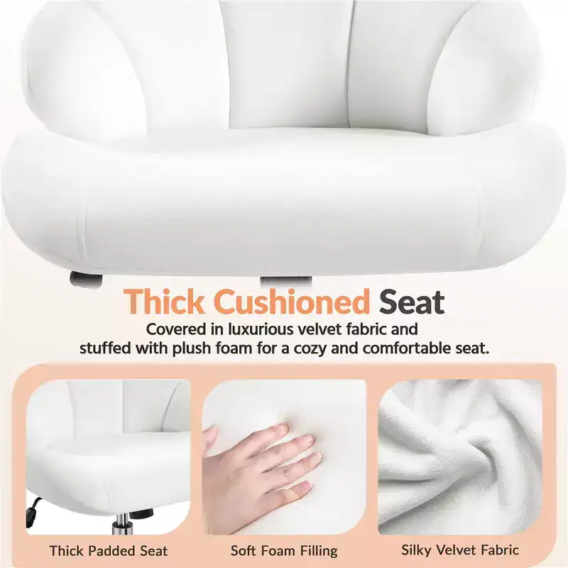 Yaheetech Set of 2 Swivel Upholstered Desk Chair with Tufted Shell-Shaped Back and Adjustable Seat Height