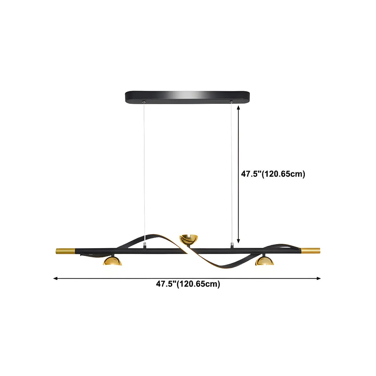 Modern Black Metal Acrylic 4-Light LED Dimming Pendant Light