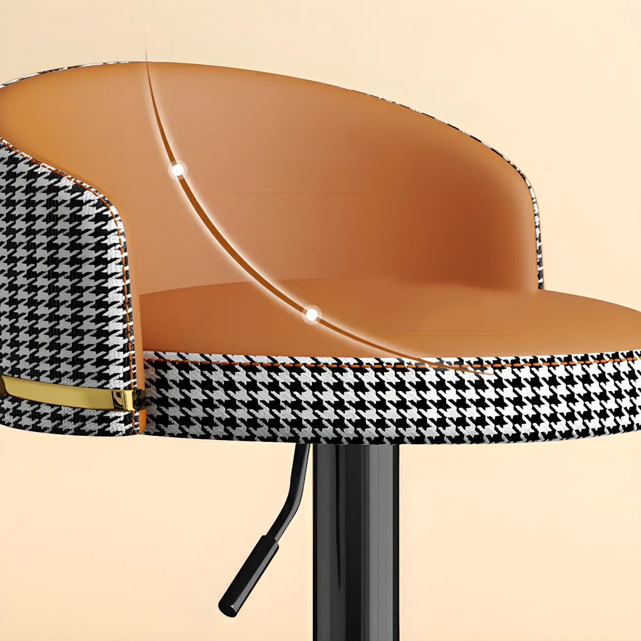 24 Inch Faux Leather Bar Stool Height Adjustable Modern