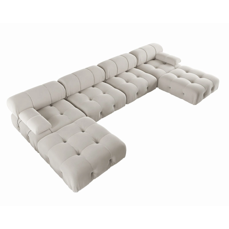 Modern Velvet Upholstery Modular Sectional Sofa,Beige
