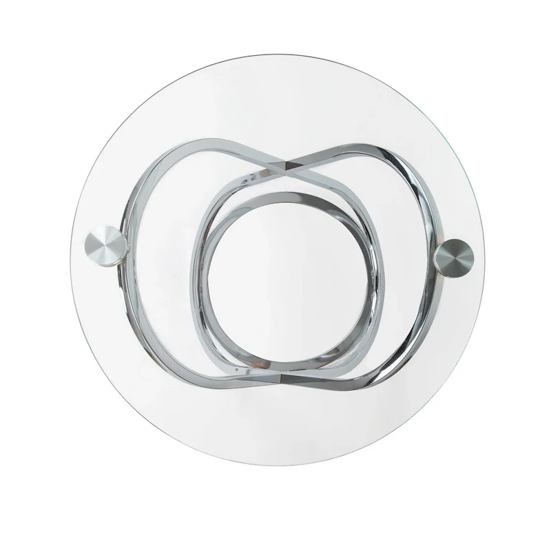 Galaxy Tempered Glass Round End Table - Modern Sculptural Design