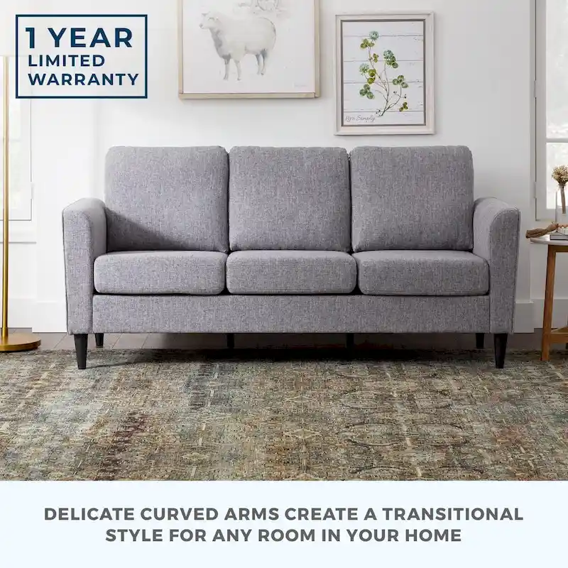 Brookside Clara 73  Upholstered Curved Arm Sofa