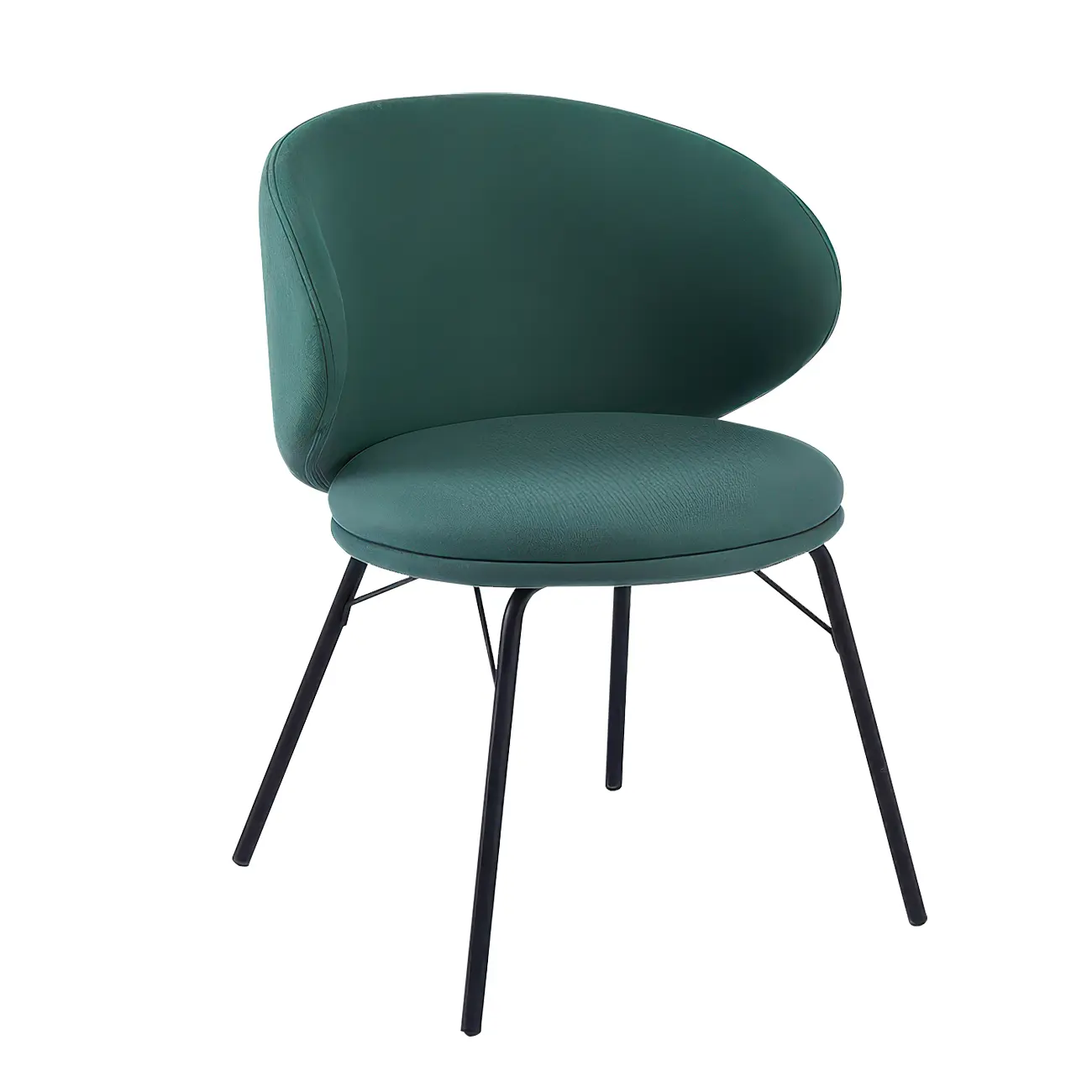Modern Leathaire Upholstered Metal Leg Dining Chair