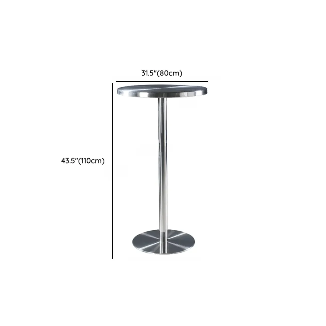 Industrial Silver Stainless Steel Bar Table