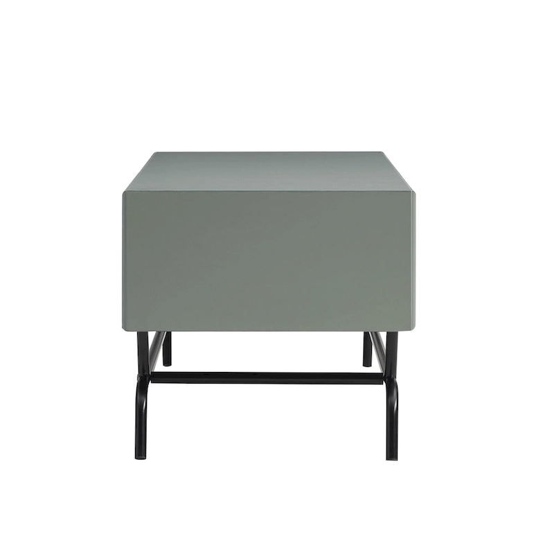 DH BASIC Modern 42-inch 2-Drawers Coffee Table with Metal Legs by Denhour