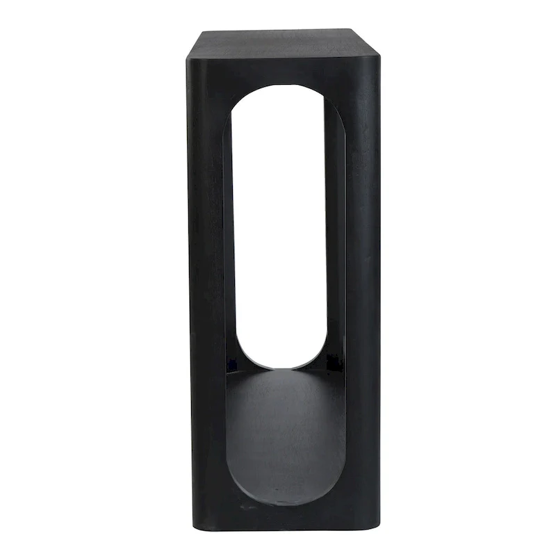 Mango Wood Console Table – Black / Natural, Rounded Cut-Out, Single