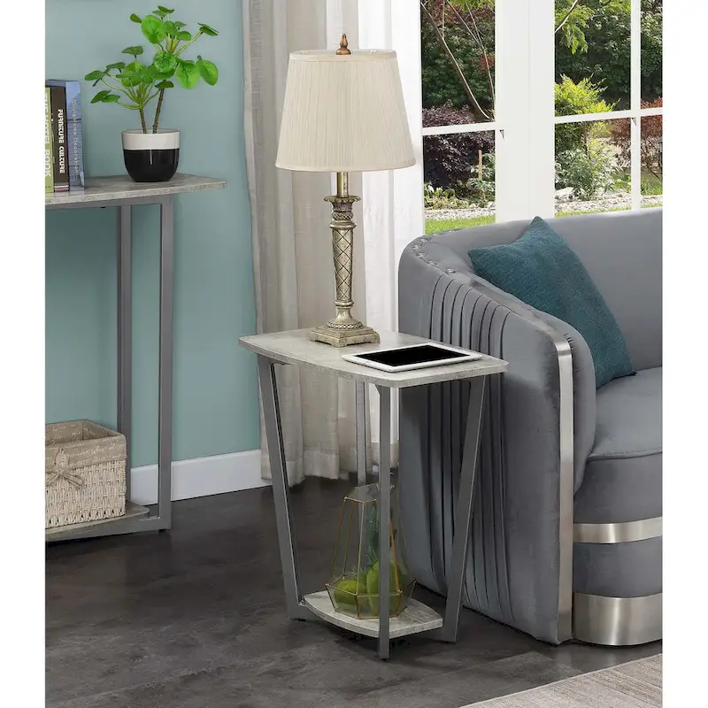 Convenience Concepts Graystone End Table with Shelf