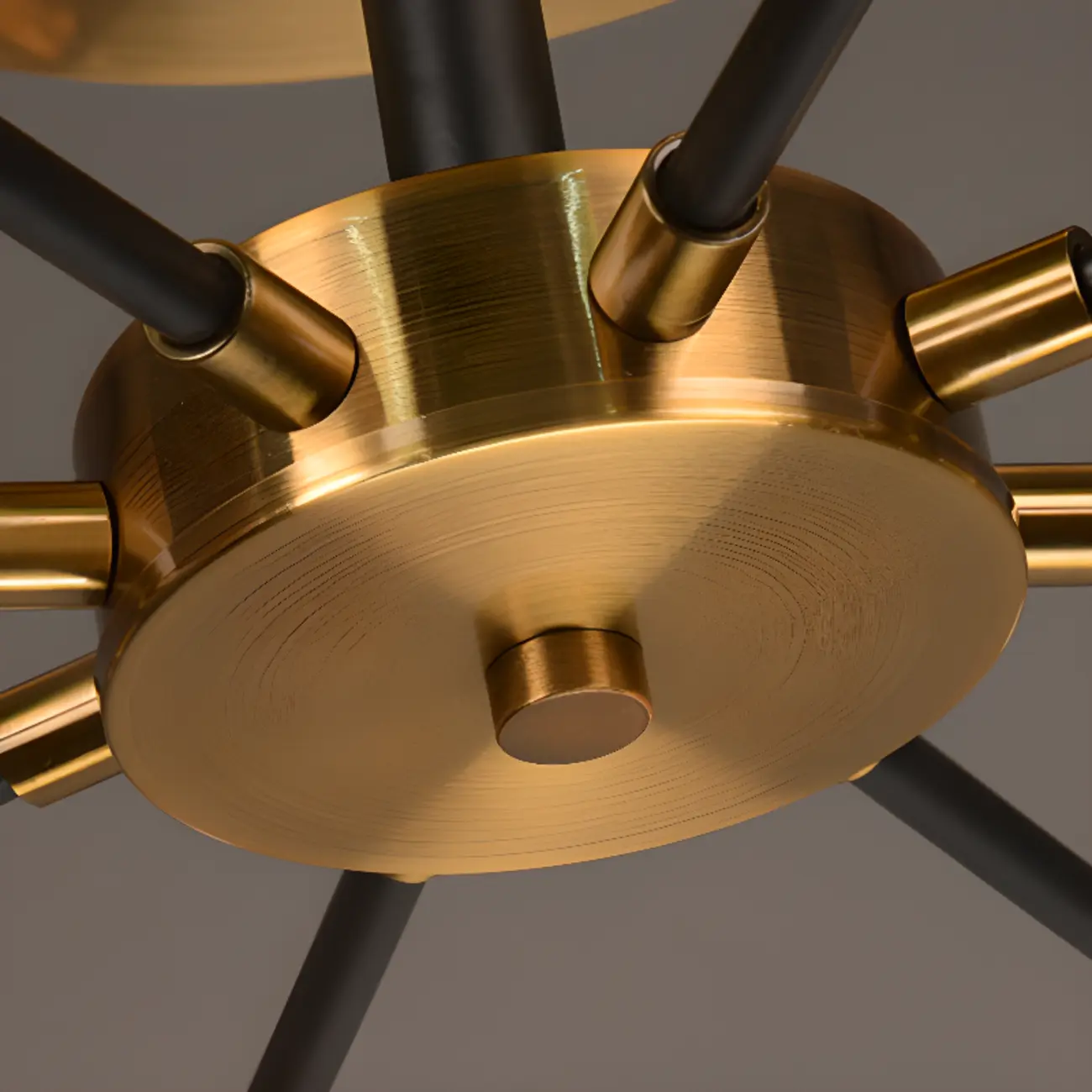 Large Smoke Grey Globe Glass Sputnik Semi Flush Ceiling Light