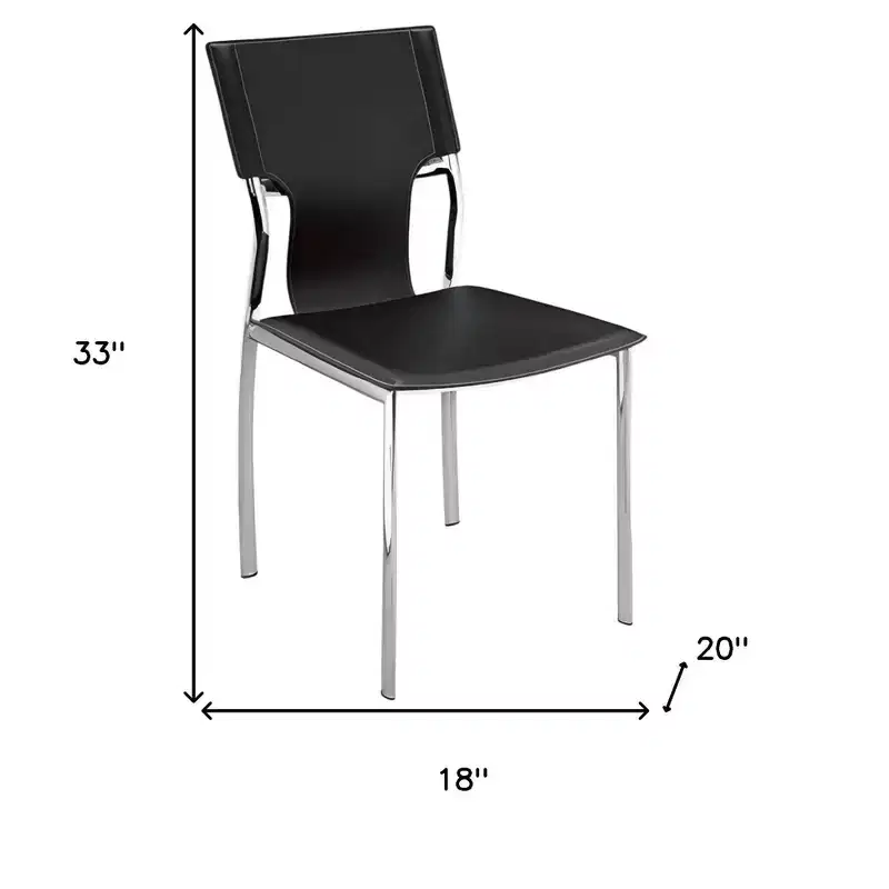 Black Metal Ladder Back Dining Chairs, Set of 4